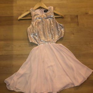 Life Illuminated Rose Gold Sequin Cutout Skirt